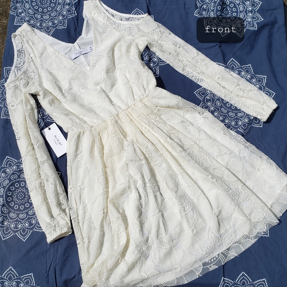 NWT Ali & Jay Embroidered Cold Shoulder Dress, XS